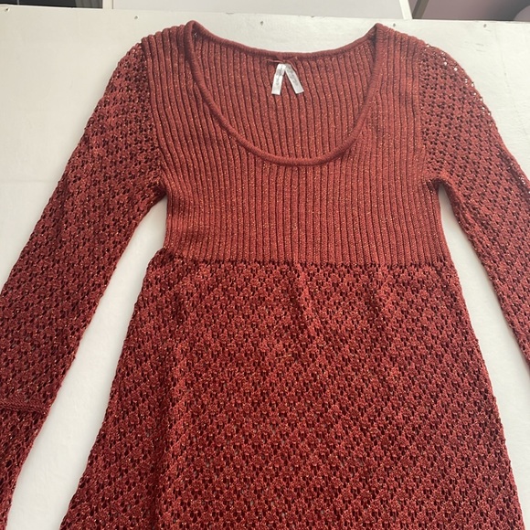 💚3/$15💚 ATMOSPHERE | Size Small | crochet knit sparkle dress - Picture 3 of 7